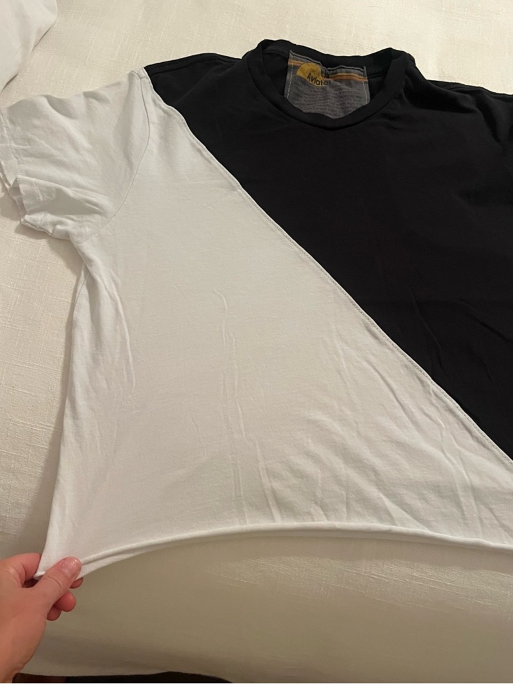Aviator Nation cropped color block tshirt, size M - Picture 4 of 5